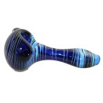 Glass Spoon Pipe - Color Glass w/ Fume Wrap & Flat Mouthpiece - Choice of 3 colors