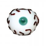 Glass Spoon Pipe - Eyeball with Fume and Color Frit