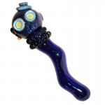 Glass Spoon Pipe - Color Glass Character with Top Hat - Choice of 3 colors