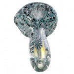 Inner Fire Glass Handpipe - Turquoise, Black and White
