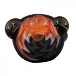 Glass Spoon Pipe by K.C. - Thick Glass with Reversal Cap - Black