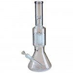 Black Leaf - Four 6-arm Tree Perc Beaker Base Glass Bong - End Of Line Pricing
