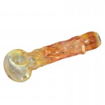 Glass Spoon Pipe - Fume on Colored Glass w/ Clear Swirls - Choice of 4 colors