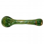 Glass Spoon Pipe - Heavy - Fumed - Clear Dots - Choice of 3 colors