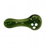 Glass Spoon Pipe - Colored Glass with White Marbles - Choice of 3 colors