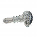 Glass Spoon Pipe - Black and White Work on Clear Glass