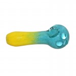 Glass Spoon Pipe - Two-Toned Frit with Clear Marbles - Choice of 3 colors