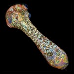 Glass Spoon Pipe - Double Layer Silver and Gold Fume