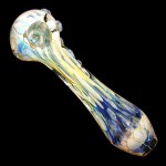 Glass Spoon Pipe - Inside Out with Fume and Color Work