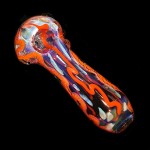 Glass Spoon Pipe - Inside Out with Color Rods and Fumed Dots