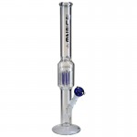 Blaze Glass - Double Ring 19-arm Perc Cylinder Ice Bong - Blue