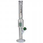 Blaze Glass - Double Ring 19-arm Perc Cylinder Ice Bong - Green