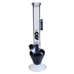 Blaze Glass - Double Spiral Perc Ice Bong with Clipper Lighter - Black