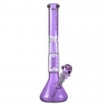 Blaze Glass - Premium Double Spiral Perc Beaker Base Ice Bong - Violet