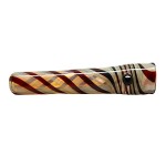 Glass Taster Pipe - Fumed with Color Stripes and Marble - Choice of 5 Colors