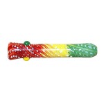 Glass Taster Pipe - Color Wrap and Rake - Rasta or Teal