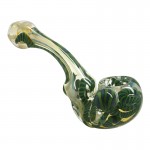 Glass Sherlock Pipe - Droop Sitter with Inside Out Fume and Color Cane - Choice of 2 Colors