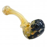 Glass Sherlock Pipe - Droop Sitter with Inside Out Fume and Color Cane - Blue or Green