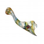 Glass Sherlock Handpipe - Color on Fumed Glass with Appendage