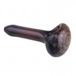 Glass Spoon Pipe - Inside Out Mahogany Sparkle with Honeycomb