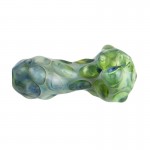 Glass Spoon Pipe - Fume on Chunky Colored Glass with Clear Magnifiers