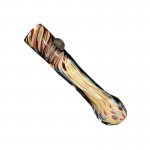Glass One-Hitter Pipe - Inside Out with Color Twist - Amber