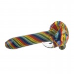 Glass Spoon Pipe - Inside Out Nautilus with Clear Spike - Choice of 3 colors