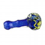 Glass Spoon Pipe - Small Inside Out Frit with Color Rod - Choice of 10 Colors