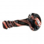 Glass Spoon Pipe - Inside Out Frit with Color Ribbon - Choice of 9 Colors