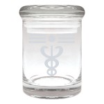 Cannaline Glass Stash Jar - Caduceus Series - Etched Design 7