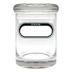 Cannaline Glass Stash Jar - Writables - Strain Label - Black