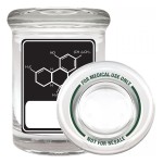 Cannaline Glass Stash Jar - Best Practices Writables - THC Molecule - Black