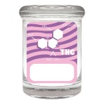 Cannaline Glass Stash Jar - Writables - THC Molecule Wave - Pink
