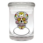Cannaline Glass Stash Jar - Designer Writables - Rasta Skull