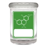 Cannaline Glass Stash Jar - Writables - THC Molecule - Green