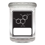Cannaline Glass Stash Jar - Writables - THC Molecule - Black