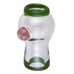 Glass Vapor Dome - Green Trim with Marble Magnifier by Christina Cody