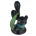 Kevin Murray Bubbler - Black Glass with Chalk Stripes and Color Reversal