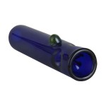 Cobalt Glass One-Hitter with Colored Glass Bead Rollstopper by Chuck B