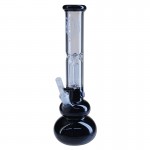 Black Leaf - 3-arm Perc Ice Bong with One-Hitter Bowl Diffuser Downstem - Black