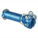 Glass Taster Pipe - Color Glitter Liquid-Filled with Clear Magnifiers - Blue or Purple