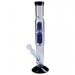 Black Leaf - Dome Perc and 6-arm Perc Glass Ice Tube - Blue and Black