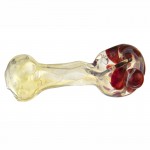 Glass Spoon Pipe - Fume with Color Dots and Clear Marbles - Choice of 3 colors