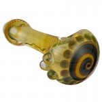 Chuck B - Fumed Glass Spoon Pipe with Multi-Color Swirl Cap