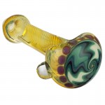 Chuck B - Fumed Glass Spoon Pipe with Blue Reversal Cap