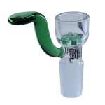Black Leaf - Glass Slide Bowl with Built-In Green Glass Disc Screen