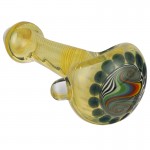 Chuck B - Fumed Glass Spoon Pipe with Jailhouse Rainbow Reversal Cap