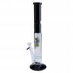 Black Leaf - HoneyComb Perc Stemless Glass Bong With Dome Perc - Black