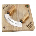 Black Leaf - Weed Board Wooden Tray with Curved Knife and Metal Poker