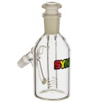 SYN Glass Pill Bottle Ash Catcher with Downstem - 14.5mm - 45 Degree - Rasta Label